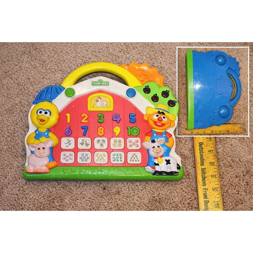 Vintage Sesame Street Farm Number‎ Learning Toy Big Bird Ernie Electronic...